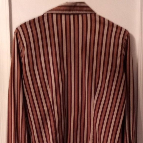 Pre-Owned Women’s JG Hook Brown Striped Shirt (Sz 10) - Picture 3 of 3